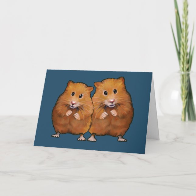 Hamster Couple: Anniversary: You Two Are So Cute Card (Front)