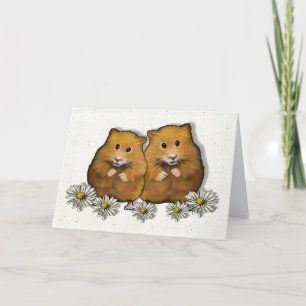Hamster Couple, Daisies, Art: Wedding, Anniversary Card