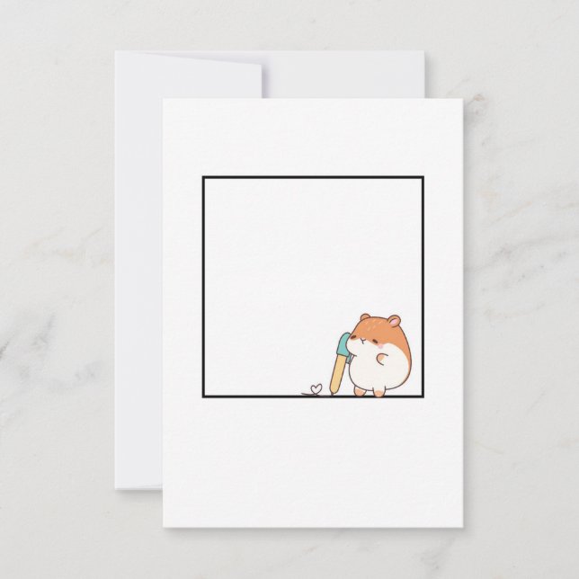Hamster, cute hamster theme thank you card (Front)