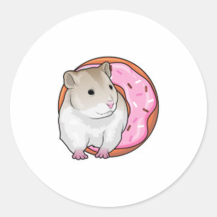 Hamster Donut Classic Round Sticker