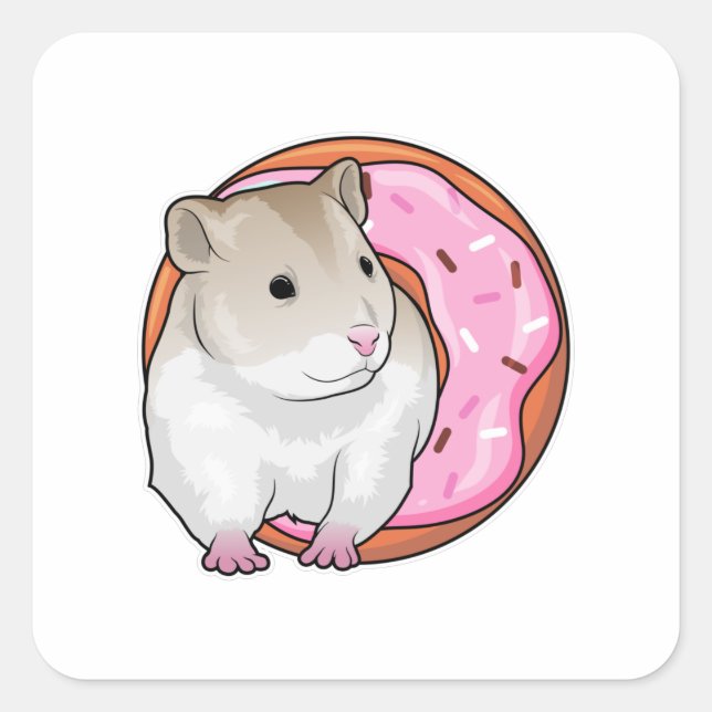Hamster Donut Square Sticker (Front)
