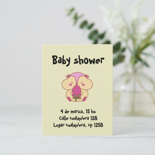 Hamster Festival Card Eating a Fruit (Standing Front)