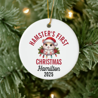 Hamster First Christmas 2025 Ceramic Tree Decoration