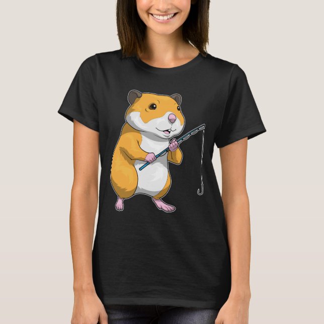 Hamster Fisher Fishing rod Fishing T-Shirt (Front)