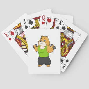 Hamster Fitness Dumbbell Playing Cards