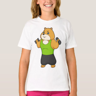 Hamster Fitness Dumbbell T-Shirt