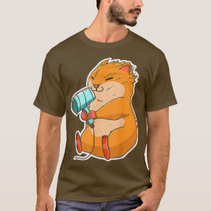 Hamster Hair Dryer Funny Animal Hammy Owner Pet T-Shirt