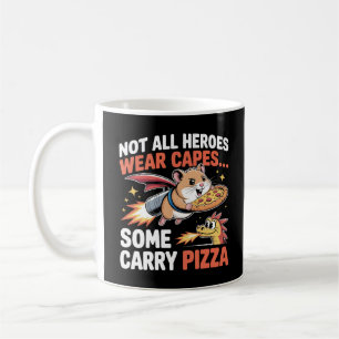 Hamster Hero with Pizza Jetpack – Funny Cartoon Coffee Mug