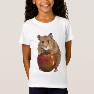 Hamster Holding Big Apple: Original Pastel Art T-Shirt