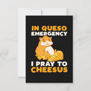 Hamster I Pray To Cheesus RSVP Card