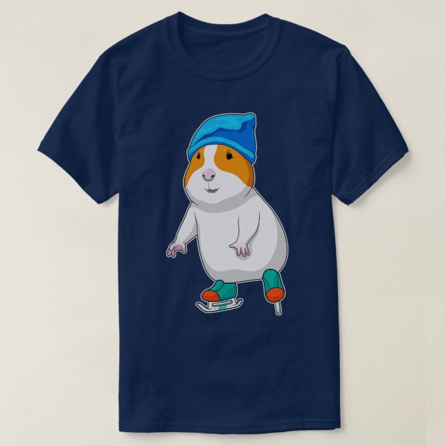 Hamster Ice Skating Ice Skates  T-Shirt (Design Front)