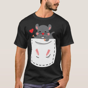 Hamster in Breast Pocket  Cute Rodent T-Shirt