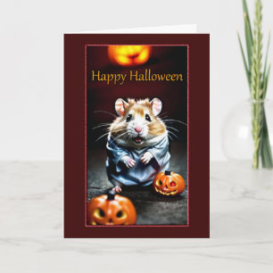 Hamster in Costume Halloween Card