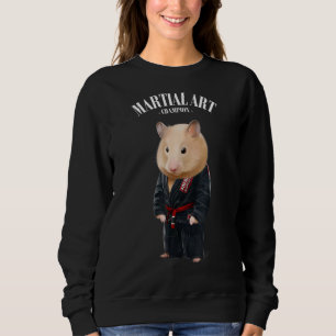 Hamster Judo Karate Master In Black Judogi Sweatshirt
