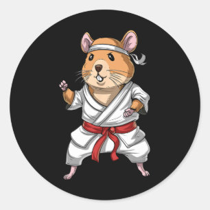 Hamster Karate Ninja Jiu-jitsu Judo Taekwondo Mart Classic Round Sticker