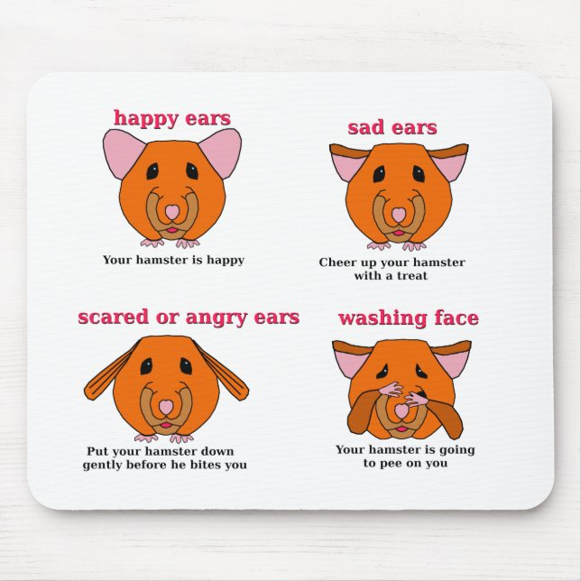 Hamster Language Mouse Mat (Front)