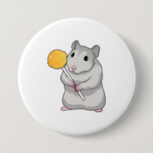 Hamster Lollipop 7.5 Cm Round Badge
