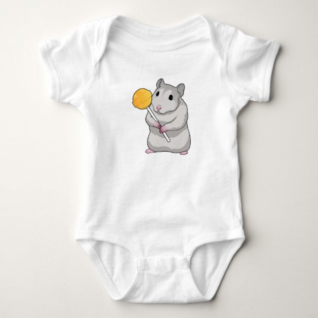 Hamster Lollipop Baby Bodysuit (Front)