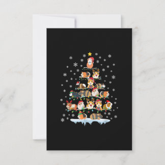 Hamster Lover Christmas Tree Guinea Pigs Gift RSVP Card