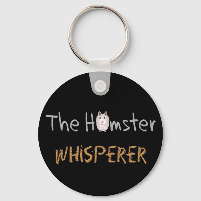 Hamster Lover Gifts "The Hamster Whisperer" Key Ring (Front)