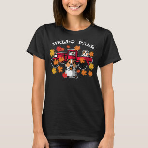 Hamster Maple Leaf Fall Autumn Red Truck Animal Lo T-Shirt