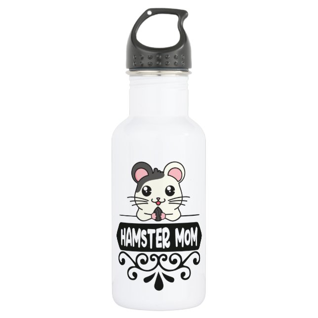 Hamster mum pet animal lovers cute 532 ml water bottle (Front)