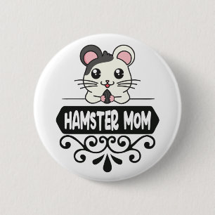 Hamster mum pet animal lovers cute 6 cm round badge