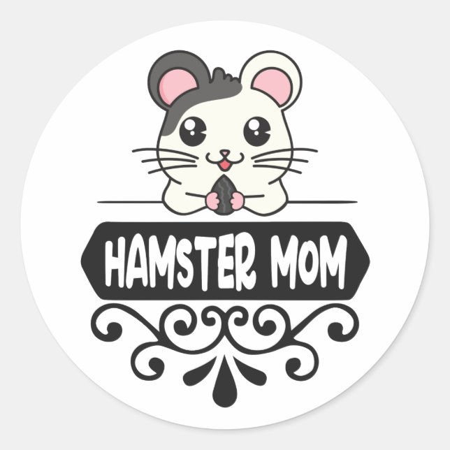 Hamster mum pet animal lovers cute classic round sticker (Front)
