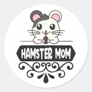 Hamster mum pet animal lovers cute classic round sticker