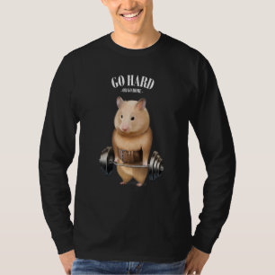Hamster Muscle Training With Barbell Shrug Bar Fit T-Shirt