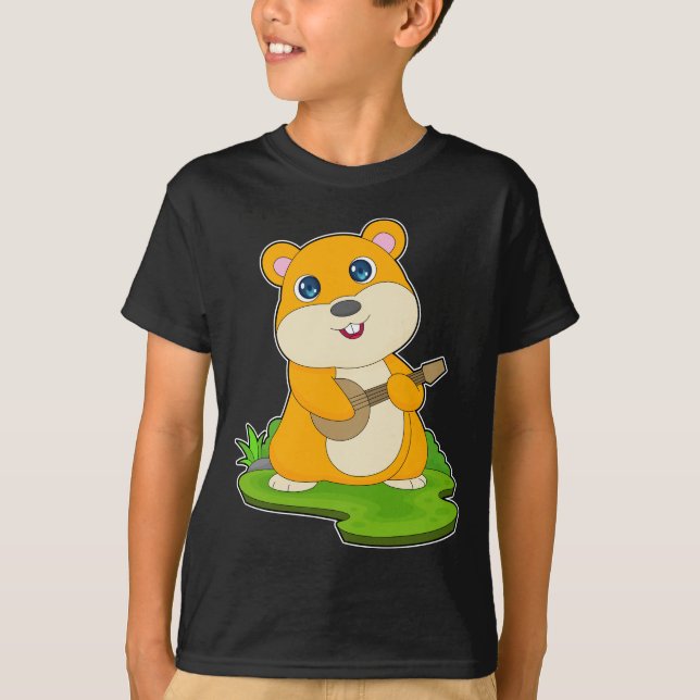 Hamster Musician Guitar Music T-Shirt (Front)