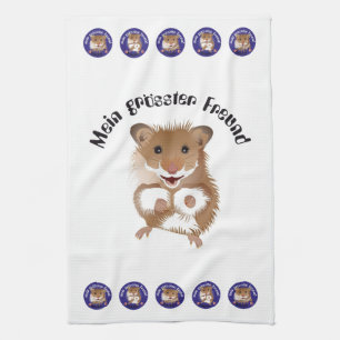 Hamster, my biggest friend's dishcloth tea towel