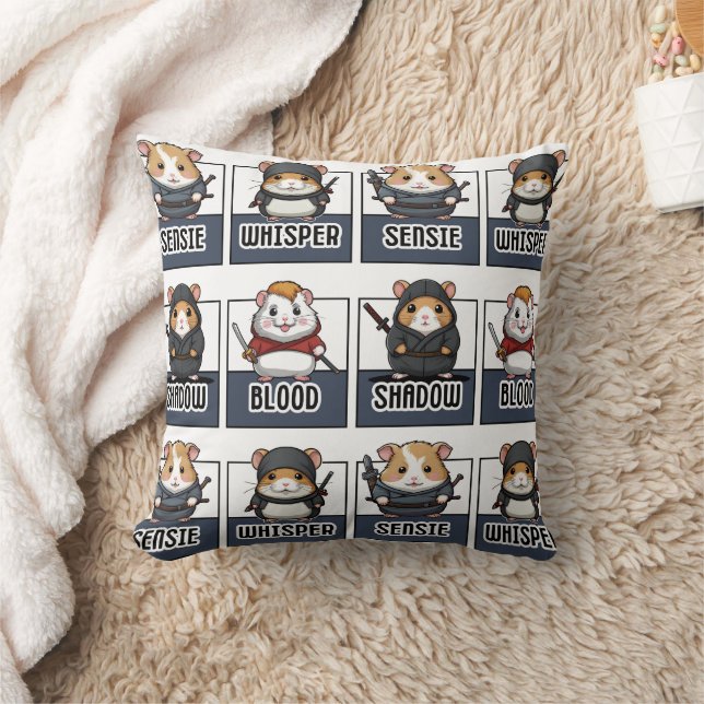 Hamster Ninja Print  Cushion (Blanket)