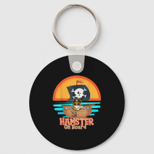 Hamster On Board Pirate Funny I Love Hamster Key Ring