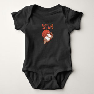 Hamster - Party All Night Sleep All Day Baby Bodysuit