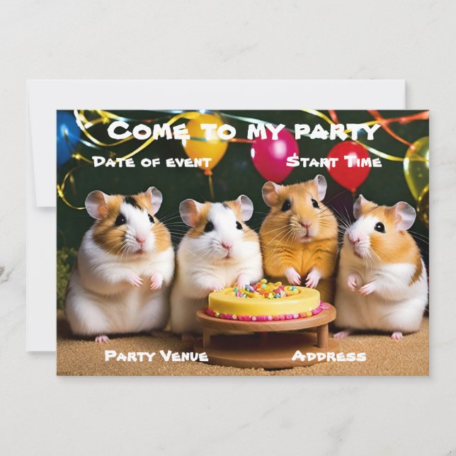 Hamster Party Invitation (Front)