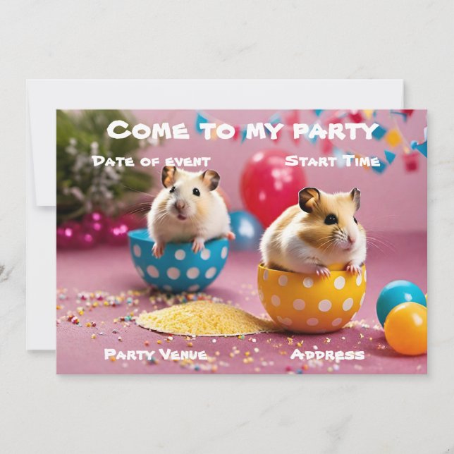 Hamster Party Invitation (Front)