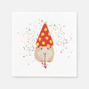 Hamster Partying - Animals Having a Party Napkin