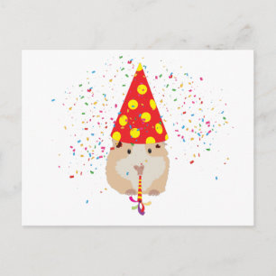 Hamster Partying - Animals Having a Party Postcard
