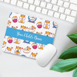 Hamster Personalised Mouse Mat<br><div class="desc">This cute mouse pad has a background of several hamsters playing and eating. Colour scheme is blue and pink Customise with your child’s name or other text in the middle for extra cuteness. A fun gift for a new computer user in your life. Get this mouse pad today and check...</div>