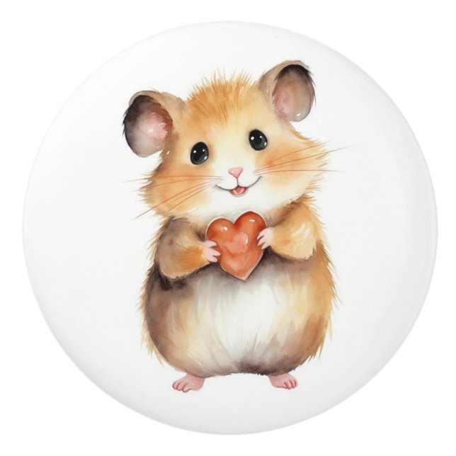 Hamster Pet Kids Ceramic Knob (Front)