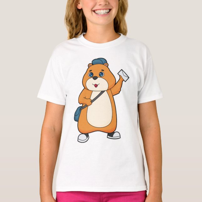 Hamster Postman Letter T-Shirt (Front)