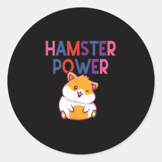 Hamster Power Cute Hamster Cartoon Classic Round Sticker