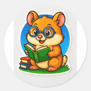 Hamster Reading Sticker