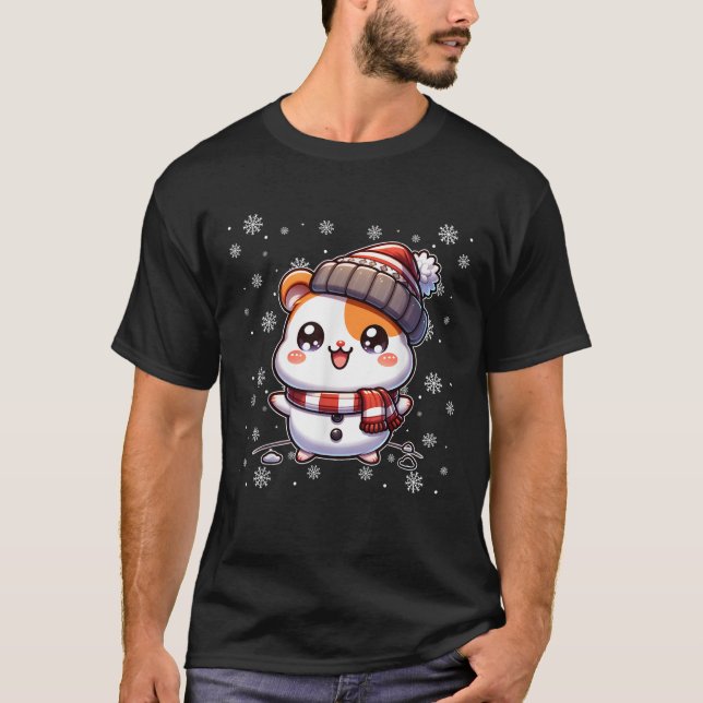 hamster Reindeer Snowflakes Christmas Christmas  T-Shirt (Front)