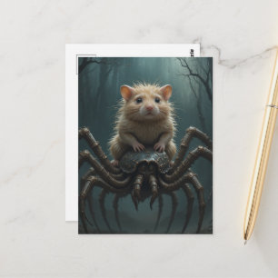 Hamster Riding a Spider Postcard