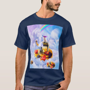 Hamster Riding Camel On Clouds And Waffles T-Shirt