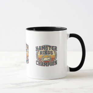 Hamster Rings Champion Retro Design Mug