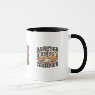 Hamster Rings Champion Retro Design Mug