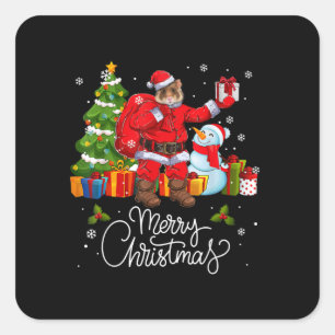 Hamster Santa Christmas Pajama Family Group Square Sticker